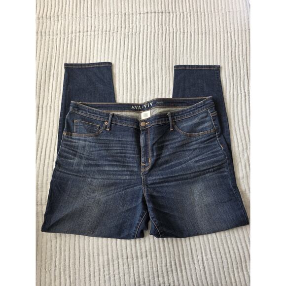 Ava & Viv Skinny Leg Jegging Jeans Womens 18W Blue Power Stretch Denim - Picture 3 of 5
